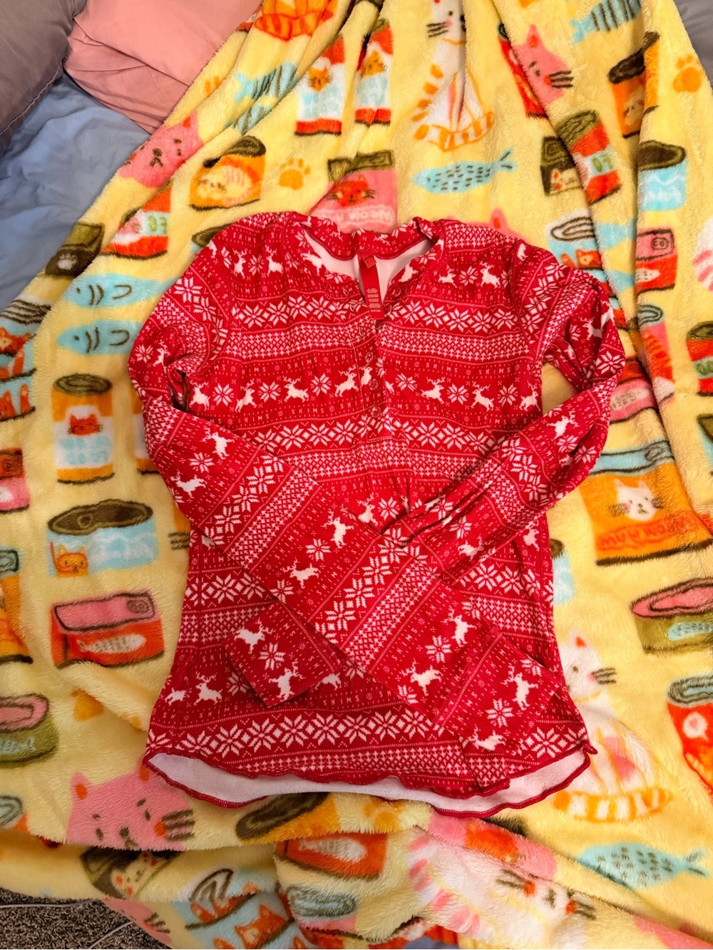 SKIMS Red Fair Isle Long-Sleeve